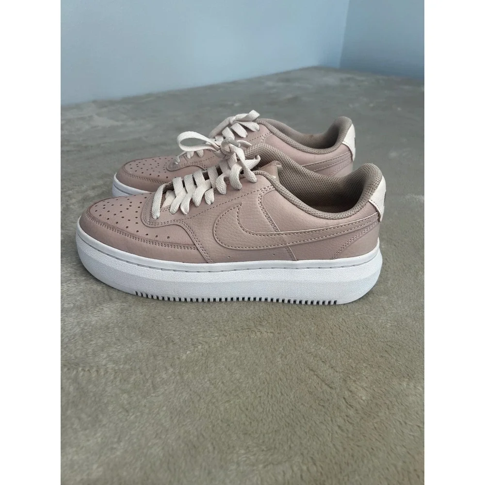 Nike Court Vision Alta Women's Sneakers Pink Oxford Leather DM0113-600 Size 8.5
